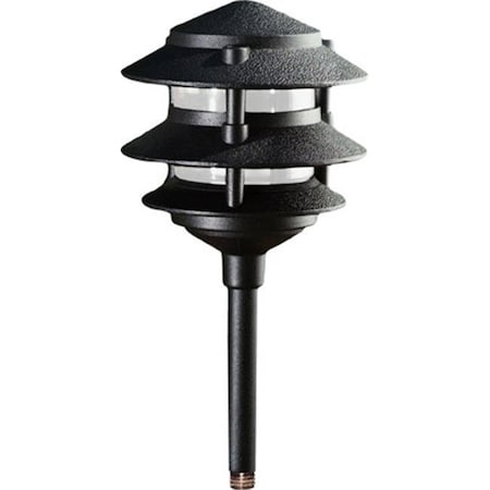 Dabmar Lighting LV102-B Cast Aluminum Three Tier Pagoda Light; Black